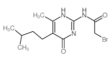 2-bromo-N-[4-methyl-5-(3-methylbutyl)-6-oxo-3H-pyrimidin-2-yl]acetamide结构式