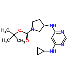 (S)-3-(6-Cyclopropylamino-pyrimidin-4-ylamino)-pyrrolidine-1-carboxylic acid tert-butyl ester Structure