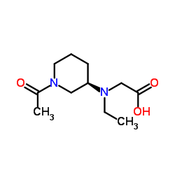 N-[(3R)-1-Acetyl-3-piperidinyl]-N-ethylglycine结构式