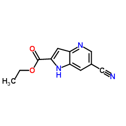 Ethyl 6-cyano-1H-pyrrolo[3,2-b]pyridine-2-carboxylate结构式