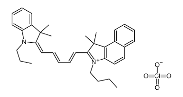 3-Butyl-2-[5-(1-butyl-3,3-dimethylindol-2(3H)-ylidene)pentane-1,3-dienyl]-1,1-dimethyl-1H-benzo[e]indolinium perchlorate structure