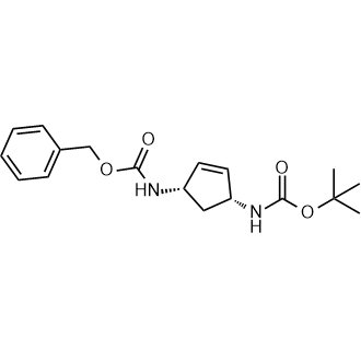 tert-Butyl N-[(1R,4S)-4-(benzyloxycarbonylamino)cyclopent-2-en-1-yl]carbamate Structure