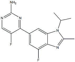 5-fluoro-4-(4-fluoro-1-isopropyl-2-methyl-1H-benzo[d]imidazol-6-yl)pyrimidin-2-amine Structure