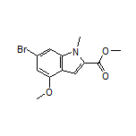 Methyl 6-Bromo-4-methoxy-1-methylindole-2-carboxylate Structure
