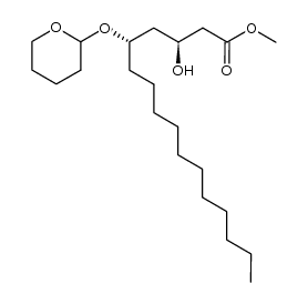 (3S,5S)-methyl 3-hydroxy-5-((tetrahydro-2H-pyran-2-yl)oxy)hexadecanoate结构式