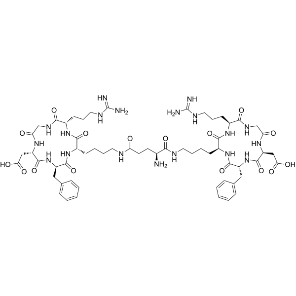 H-Glu[cyclo(-Arg-Gly-Asp-D-Phe-Lys)]-cyclo(-Arg-Gly-Asp-D-Phe-Lys) trifluoroacetate salt structure