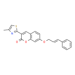 7-(cinnamyloxy)-3-(4-methylthiazol-2-yl)-2H-chromen-2-one结构式