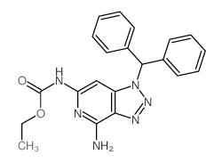 ethyl N-(5-amino-9-benzhydryl-4,7,8,9-tetrazabicyclo[4.3.0]nona-1,3,5,7-tetraen-3-yl)carbamate structure