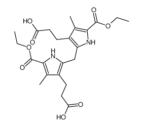 4,4'-bis-(2-carboxy-ethyl)-3,3'-dimethyl-5,5'-methanediyl-bis-pyrrole-2-carboxylic acid diethyl ester Structure