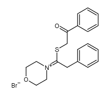 4-(1-((2-oxo-2-phenylethyl)thio)-2-phenylethylidene)morpholin-4-ium bromide结构式