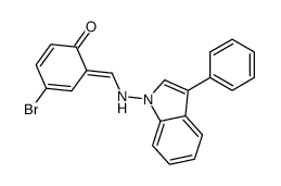 4-bromo-6-[[(3-phenylindol-1-yl)amino]methylidene]cyclohexa-2,4-dien-1-one结构式