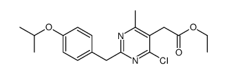 ethyl 2-[4-chloro-6-methyl-2-[(4-propan-2-yloxyphenyl)methyl]pyrimidin-5-yl]acetate Structure