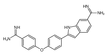 2-[4-(4-carbamimidoylphenoxy)phenyl]-1H-indole-6-carboximidamide Structure