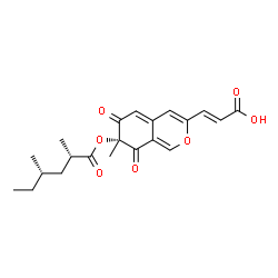 (2S,4S)-2,4-Dimethylhexanoic acid [(7R)-3-[(E)-2-carboxyethenyl]-7,8-dihydro-7-methyl-6,8-dioxo-6H-2-benzopyran-7-yl] ester Structure