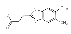 Aceticacid, 2-[(5,6-dimethyl-1H-benzimidazol-2-yl)thio]-结构式