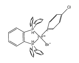 bromo(4-chlorophenyl)(1,2-bis(diphenylphosphino)benzene)palladium Structure