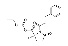 (S)-(S)-1-((benzyloxy)carbonyl)-5-oxopyrrolidine-2-carboxylic (ethyl carbonic) anhydride结构式