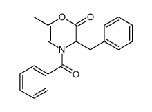 4-benzoyl-3-benzyl-6-methyl-3H-1,4-oxazin-2-one结构式