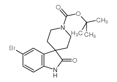 5-溴-2-氧代螺[二氢吲哚-3,4'-哌啶]-1'-甲酸叔丁酯结构式