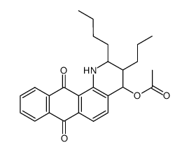 4-acetoxy-3-propyl-2-butyl-7,12-dioxo-1,2,3,4,7,12-hexahydronaphtho<2,3-h>quinoline Structure