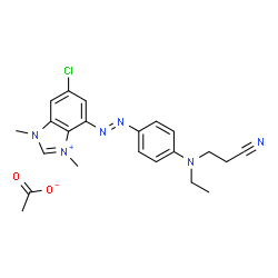 6-chloro-4-[[4-[(2-cyanoethyl)ethylamino]phenyl]azo]-1,3-dimethyl-1H-benzimidazolium acetate结构式