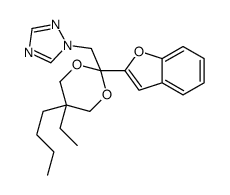 1-[[2-(1-benzofuran-2-yl)-5-butyl-5-ethyl-1,3-dioxan-2-yl]methyl]-1,2,4-triazole结构式