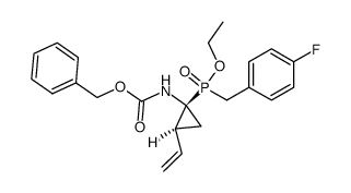 (1-benzyloxycarbonylamino-2-vinyl-cyclopropyl)-(4-fluoro-benzyl)-phosphinic acid ethyl ester结构式