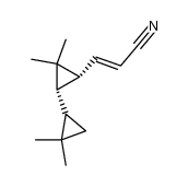 (E)-3-((1S,1'R,2R)-2',2',3,3-tetramethyl-[1,1'-bi(cyclopropan)]-2-yl)acrylonitrile Structure