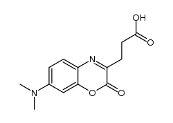 7-Dimethylamino-3-(2-carboxyethyl)-1,4-benzoxazin-2-one结构式