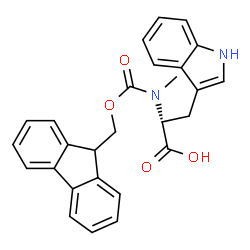 N-[(9H-Fluoren-9-ylmethoxy)carbonyl]-N-methyl-D-tryptophan结构式