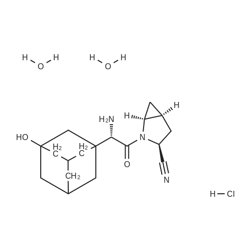 (1S,3S,5S)-2-[(2S)-2-amino-2-[(7S)-3-hydroxy-1-adamantyl]acetyl]-2-azabicyclo[3.1.0]hexane-3-carbonitrile,dihydrate,hydrochloride图片