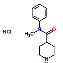 N-Methyl-N-phenyl-4-piperidinecarboxamide hydrochloride (1:1) structure