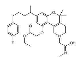 10-((ethoxycarbonyl)methoxy)-8-(4-(4-fluorophenyl)-1-methylbutyl)-1,2,3,4-tetrahydro-N,5,5-trimethyl-5H-(1)-benzopyrano(4,3-c)pyridine-2-acetamide Structure