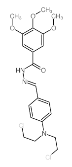 Benzoic acid,3,4,5-trimethoxy-, 2-[[4-[bis(2-chloroethyl)amino]phenyl]methylene]hydrazide Structure