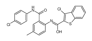 3-Chloro-N-{2-[(4-chlorophenyl)carbamoyl]-4-methylphenyl}-1-benzo thiophene-2-carboxamide结构式