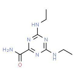 4,6-Bis(ethylamino)-1,3,5-triazine-2-carboxamide结构式