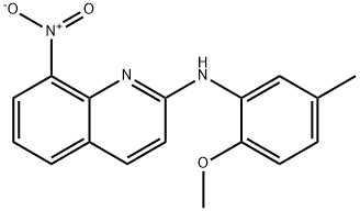 (2-甲氧基-5-甲基-苯基)-(8-硝基-2-喹啉基)胺结构式