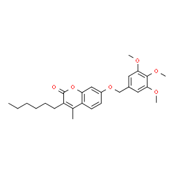 3-hexyl-4-methyl-7-[(3,4,5-trimethoxyphenyl)methoxy]chromen-2-one Structure