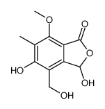 3,5-Dihydroxy-4-hydroxymethyl-7-methoxy-6-methylisobenzofuran-1(3H)-one structure