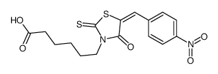 6-[(5Z)-5-[(4-nitrophenyl)methylidene]-4-oxo-2-sulfanylidene-1,3-thiazolidin-3-yl]hexanoic acid结构式