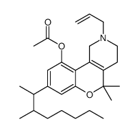 1,2,3,4-Tetrahydro-5,5-dimethyl-8-(1,2-dimethylheptyl)-10-acetyloxy-2-(2-propenyl)-5H-[1]benzopyrano[4,3-c]pyridine结构式