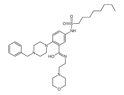 2-(4-benzylpiperazin-1-yl)-N-(2-morpholin-4-ylethyl)-5-(octylsulfonylamino)benzamide结构式