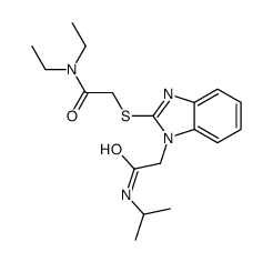 1H-Benzimidazole-1-acetamide,2-[[2-(diethylamino)-2-oxoethyl]thio]-N-(1-methylethyl)-(9CI) structure