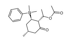 (2R,3R,5S)-2-(1'-acetoxyethyl)-3-dimethyl(phenyl)silyl-5-methylcyclohexanone结构式