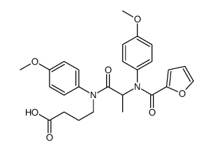 4-[N-[2-[N-(furan-2-carbonyl)-4-methoxyanilino]propanoyl]-4-methoxyanilino]butanoic acid Structure