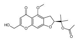 (S)-2-(7-(hydroxymethyl)-4-methoxy-5-oxo-2,3-dihydro-5H-furo[3,2-g]chromen-2-yl)propan-2-yl acetate结构式