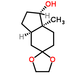 Spiro[1,3-dioxolane-2,5-[5H]inden]-1-ol, octahydro-7a-methyl-, (1S,3aR,7aS)- (9CI) structure