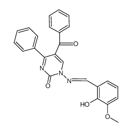 5-benzoyl-1-(3-methoxy-2-hydroxyphenylmethylmethyleneamino)-4-phenyl-1H-pyrimidine-2-one Structure