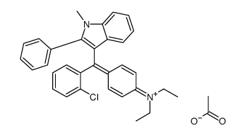 [4-[(2-chlorophenyl)(1-methyl-2-phenyl-1H-indol-3-yl)methylene]-2,5-cyclohexadien-1-ylidene]diethylammonium acetate Structure