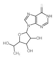 9-[(2R,3R,4R,5R)-3,4-dihydroxy-5-(1-hydroxyethyl)oxolan-2-yl]-3H-purine-6-thione结构式